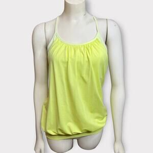 Lululemon Clarity Yellow Slope Stripe No Limits Tank Bra Combo